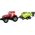LeanToys Czerwony Ciągnik Rolniczy z  Zielonym Siewnikiem Napęd Frykcyjny 13655839 5905515353038