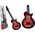 LeanToys Gitara Elektryczna Gwiazda Struny Kolorowe Diody Czerwona 13674425 5904665999387
