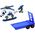 LeanToys Zestaw Nowoczesne Auto z Helikopterem i Lawetą Do Rozkręcania DIY Niebieski 13676558 5905991018506