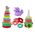 LeanToys Piramidka Jednorożec Układanka 13 Kółek Kolorowa 43cm x 18cm x 18cm 13813888 5905991003922