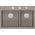 Zlewozmywak GraniteQ MARC 120 WORKSTATION GraniteQ zlewozmywak 2-komorowy 760*500*235 mm soft taupe + syfon push to open + dozownik stal szcz.+ wkładka ociekowa+ Qmata +de 13916760 5905505508097