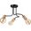 Lampa sufitowa Lamkur Lamkur Conor 47416 plafon lampa sufitowa metalowy edison pręty 3x60W E27 czarny/drewno 13940627 5907687447416