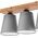 Lampa sufitowa Lamkur Lamkur Lula 47652 plafon lampa sufitowa boho drewniany materiałowe klosze 3x60W E27 szary/drewno 13940628 5907687447652