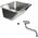 Zlewozmywak SKN_090T / KUCHINOX / CHIOS / ZLEW/KOMORA GOSPODARCZA STAL 55X45CM +SYFON ( CZZS031K ) / 13999319 5907791147127