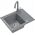 Zlewozmywak BEN 116 zlewozmywak granitowy silver stone 55x44 z szarą baterią ze stałą wylewką, ze stalowym syfonem i zaślepką 14010819 5905505505942