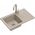 Zlewozmywak BEN 111 zlewozmywak granitowy river sand 70x44 z beżową baterią ze stałą wylewką, z beżowym syfonem i beżową zaślepką 14010835 5905505506178