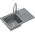 Zlewozmywak BEN 111 zlewozmywak granitowy silver stone 70x44 z szarą baterią z elastyczną wylewką, ze stalowym syfonem i zaślepką 14010840 5905505506185