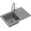 Zlewozmywak BEN 111 zlewozmywak granitowy silver stone 70x44 z szarą baterią z elastyczną wylewką, z szarym syfonem i szarą zaślepką 14010856 5905505506215