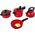 LeanToys Zestaw Garnków Akcesoriów Kuchennych Czerwony LEAN Toys 14204669 5905679073131