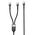 Καλώδιο φόρτισης DeTech DE-50CC, 2 в 1, Type-C - 2хType-C, 1.0m, Black - 40515 έως 12 άτοκες Δόσεις