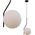 Lampa wisząca Italux Loftowa LAMPA wisząca CARIMI PND-3300-1-BK metalowa OPRAWA szklany ZWIS kula grafitowa biała