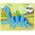 LeanToys Drewniane Puzzle Dinozaur Brachiosaur Niebieski