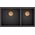 Zlewozmywak GraniteQ CLARK 842 Hard Rock GraniteQ zlewozmywak 2-komorowy podwieszany 840x485x255 mm onyx + odpływ miedziany, syfon save space + zaczepy
