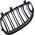 MTuning Grill sportowy podwójne żeberka Matt Black  BMW 5 (E60) Sedan (E61) Touring 2003-2010