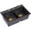 Zlewozmywak GraniteQ MARC 120 WORKSTATION GraniteQ zlewozmywak 2-komorowy 760*500*235 mm black diamond + syfon push to open + dozownik + deska + wkładka / elementy miedzia