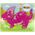 LeanToys Drewniane Puzzle Dinozaur Corythosaurus Różowy