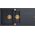 Zlewozmywak GraniteQ EVAN 156 GraniteQ zlewozmywak z syfonem Push To Open 1,5-komorowy z/o (1000x500x210| kom. 420x480) black diamond / elementy miedziane