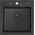 Zlewozmywak GraniteQ PETER 110 GraniteQ zlewozmywak granitowy pure carbon 1-komorowy z/o (50x52x20) z syfonem pure carbon