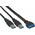 Kabel USB InLine 2x USB-A - 19-pin 0.4 m Czarny (33447I)