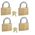 MasterLock Zestaw 4x Kłódka mosiężna 50mm - HS/25mm - 6mm - na jeden klucz - 150EURQNOP