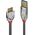 Kabel USB Lindy USB-A - micro-B 1 m Srebrny (36657)