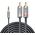Kabel Lindy Jack 3.5mm - RCA (Cinch) x2 1m srebrny (35333)