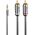 Kabel Lindy Jack 3.5mm - RCA (Cinch) x2 1m srebrny (35333)
