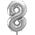 Party Deco Balon foliowy Cyfra "8", 86cm, srebrny uniwersalny