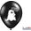 Party Deco Balony na Halloween, Duszek, czarne, 30 cm, 6 szt. uniwersalny