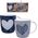 Orion Kubek porcelanowy do kawy, herbaty, zestaw kubków z uchem, dekor, na prezent, 2 sztuki, 390 ml