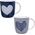 Orion Kubek porcelanowy do kawy, herbaty, zestaw kubków z uchem, dekor, na prezent, 2 sztuki, 390 ml