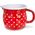 Orion Kubek emaliowany retro 0,8L CZERWONY W GROCHY uniwersalny