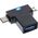 Adapter USB InLine microUSB - USB + USB-C Czarny  (35804)