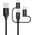 Kabel USB Choetech USB-A - USB-C + microUSB + Lightning 1.2 m Czarny (IP0030 BLACK)