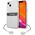 Guess Etui Guess GUHCP13SKB4GGR Apple iPhone 13 mini Transparent hardcase 4G Grey Strap Charm