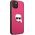 Karl Lagerfeld Karl Lagerfeld KLHCP13SPKMP iPhone 13 mini 5,4" różowy/pink hardcase Leather Ikonik Karl`s Head Metal
