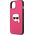 Karl Lagerfeld Karl Lagerfeld KLHCP13SPKMP iPhone 13 mini 5,4" różowy/pink hardcase Leather Ikonik Karl`s Head Metal