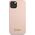 Guess Guess GUHMP13MLSLMGLP iPhone 13 6,1" jasnoróżowy/light pink hardcase Silicone Script Gold Logo Magsafe