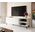 Cama Meble Szafka RTV ABETO 150x42x52 biały/biały połysk