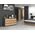 Topeshop Komoda Malwa 6 szuflad M6 140 - antracyt/dąb artisan