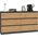 Topeshop Komoda Malwa 6 szuflad M6 140 - antracyt/dąb artisan