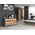 Topeshop Komoda Malwa 6 szuflad M6 140 - antracyt/dąb artisan