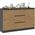 Topeshop KOMODA 2D3S 120CM 3 SZUFLADY 2 DRZWI ANTRACYT DĄB ARTISAN