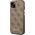 Guess Etui Guess do iPhone 14 Plus 6,7" brązowy/brown hard case 4G Vintage Gold Logo