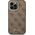 Guess Etui Guess do iPhone 14 Pro 6,1" brązowy/brown hard case 4G Vintage Gold Logo