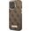 Guess Etui Guess do iPhone 14 Pro 6,1" brązowy/brown hard case 4G Logo Plate MagSafe