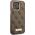Guess Etui Guess do iPhone 14 Pro 6,1" brązowy/brown hard case 4G Logo Plate MagSafe
