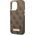 Guess Etui Guess do iPhone 14 Pro 6,1" brązowy/brown hard case 4G Logo Plate MagSafe