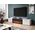 Cama Meble Szafka RTV ROVA z kominkiem elektrycznym 190x37x48 biały/biały połysk