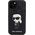 Karl Lagerfeld Karl Lagerfeld KLHCP15SSAKKNSCK iPhone 15 6.1" czarny/black hardcase Saffiano Cardslots and Stand Monogram Ikonik Patch